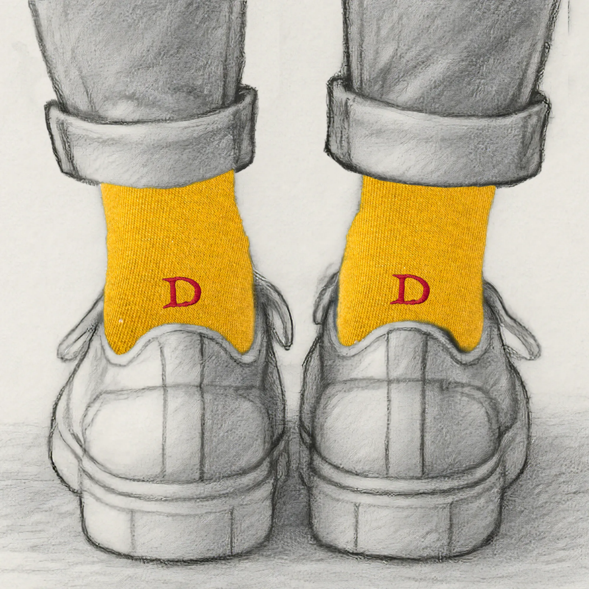 Blaue Herrensocken mit roten Initialen – Stretch-Baumwolle – Größe 40/45 – 101