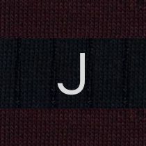 Blue / Burgundy Striped Men's Socks - Stretch Cotton - Size 40/45 - 272