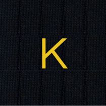 Blue Men's Socks with Mustard Initials - Filo di scozia Super light Stretch - Size 40/45 - 154