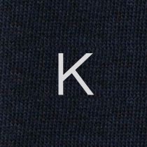 Men's Blue Socks with Grey Initials - Extra fine Cashmere Blend - Size 43/45 - 172