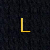 Blue Men's Socks with Mustard Initials - Filo di scozia Super light Stretch - Size 40/45 - 154