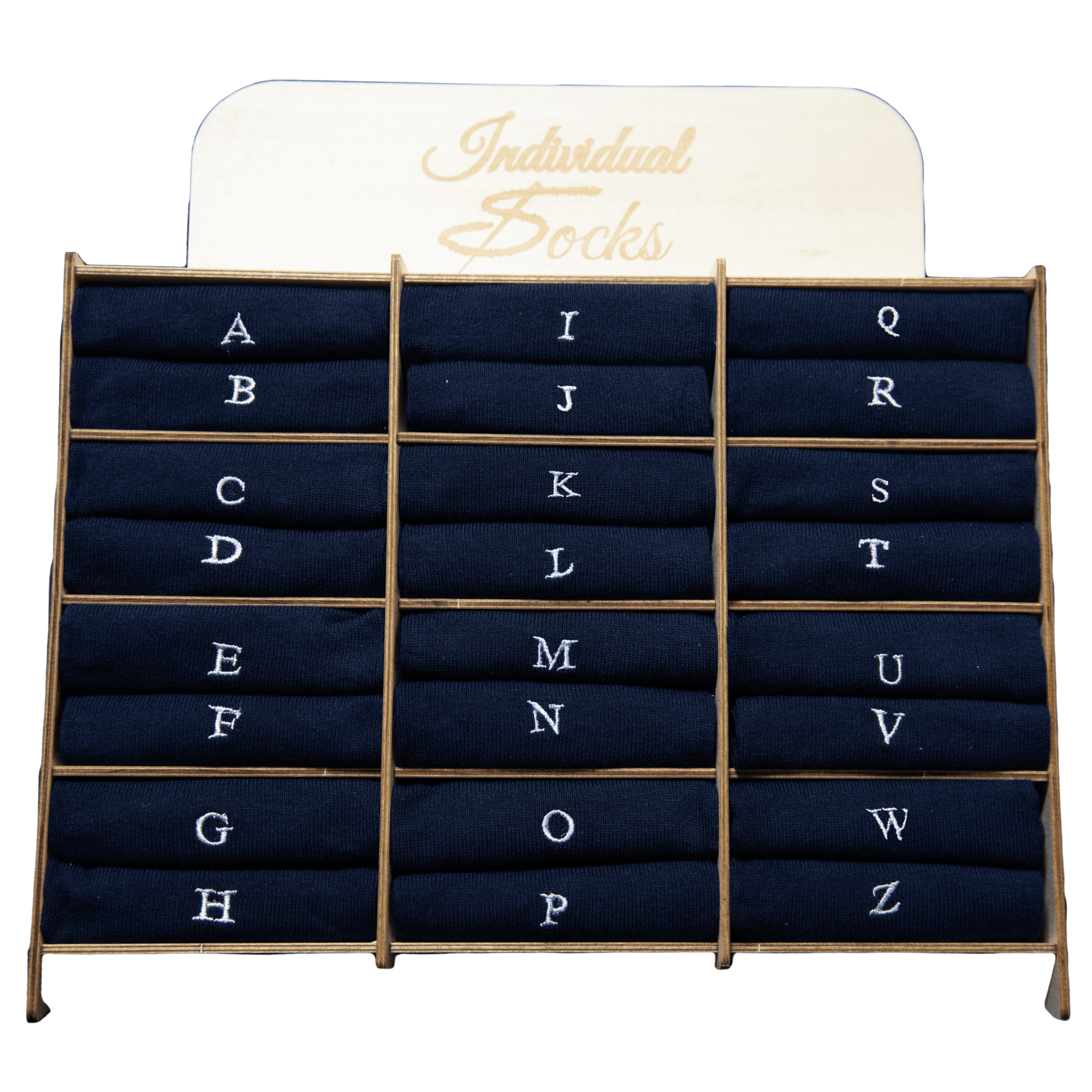 Calze Uomo Cashmere Blend | Blu iniziali Ricamate Grigio | Lunghezza Ginocchio
