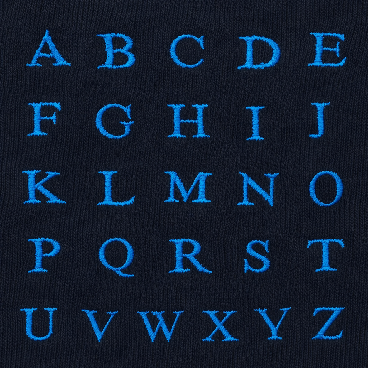 Herrenstrümpfe aus Stretch-Baumwolle | Königsblaue Initialenstickerei | Größe 40/45 | Knielang