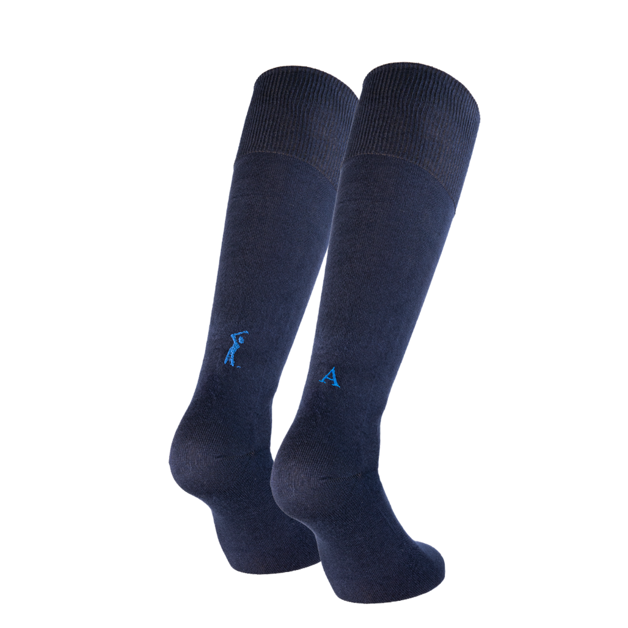 Blaue Herrensocken mit roten Initialen – Stretch-Baumwolle – Größe 40/45 – 101