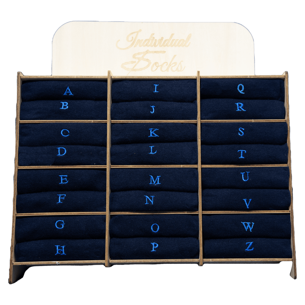 Calze Uomo Cotone Stretch | Blu Iniziali Ricamate Blu Royal | Taglia 40/45 | Lunghezza Ginocchio