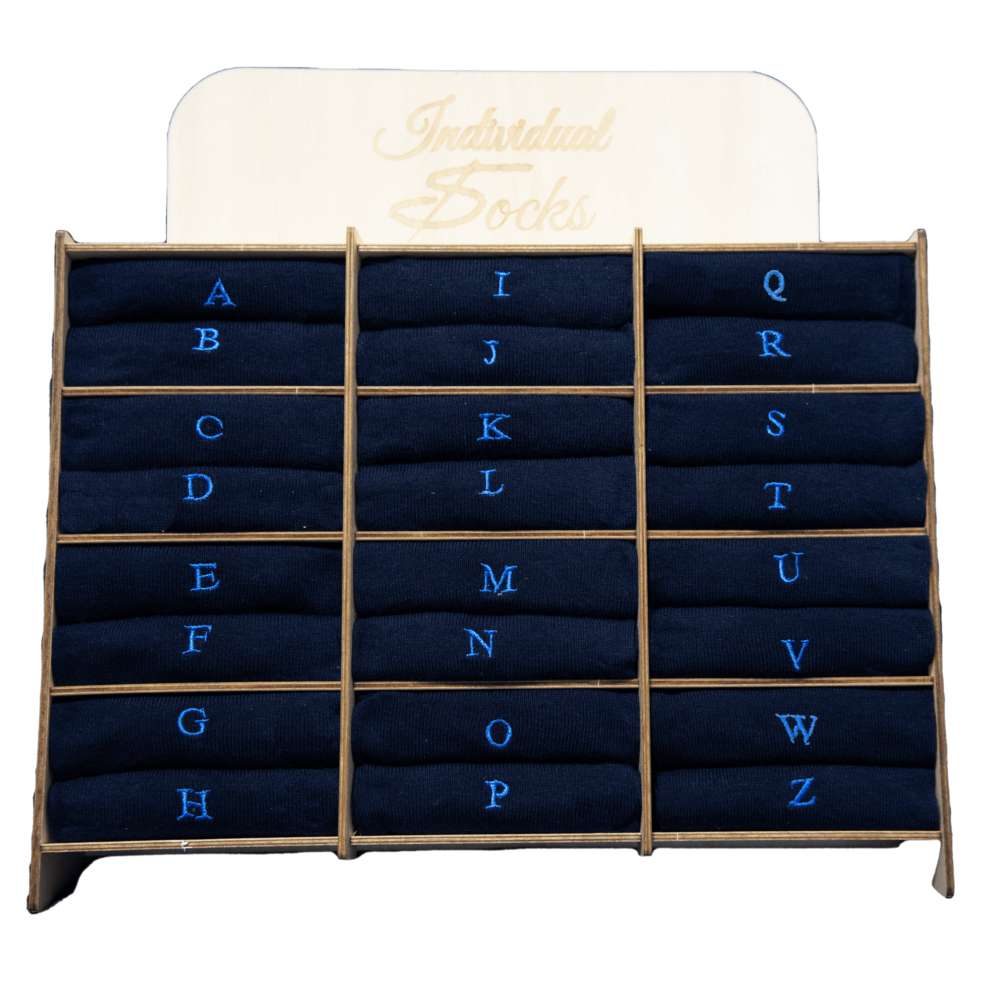 Calze Uomo Cotone Stretch | Blu Iniziali Ricamate Blu Royal | Taglia 40/45 | Lunghezza Ginocchio