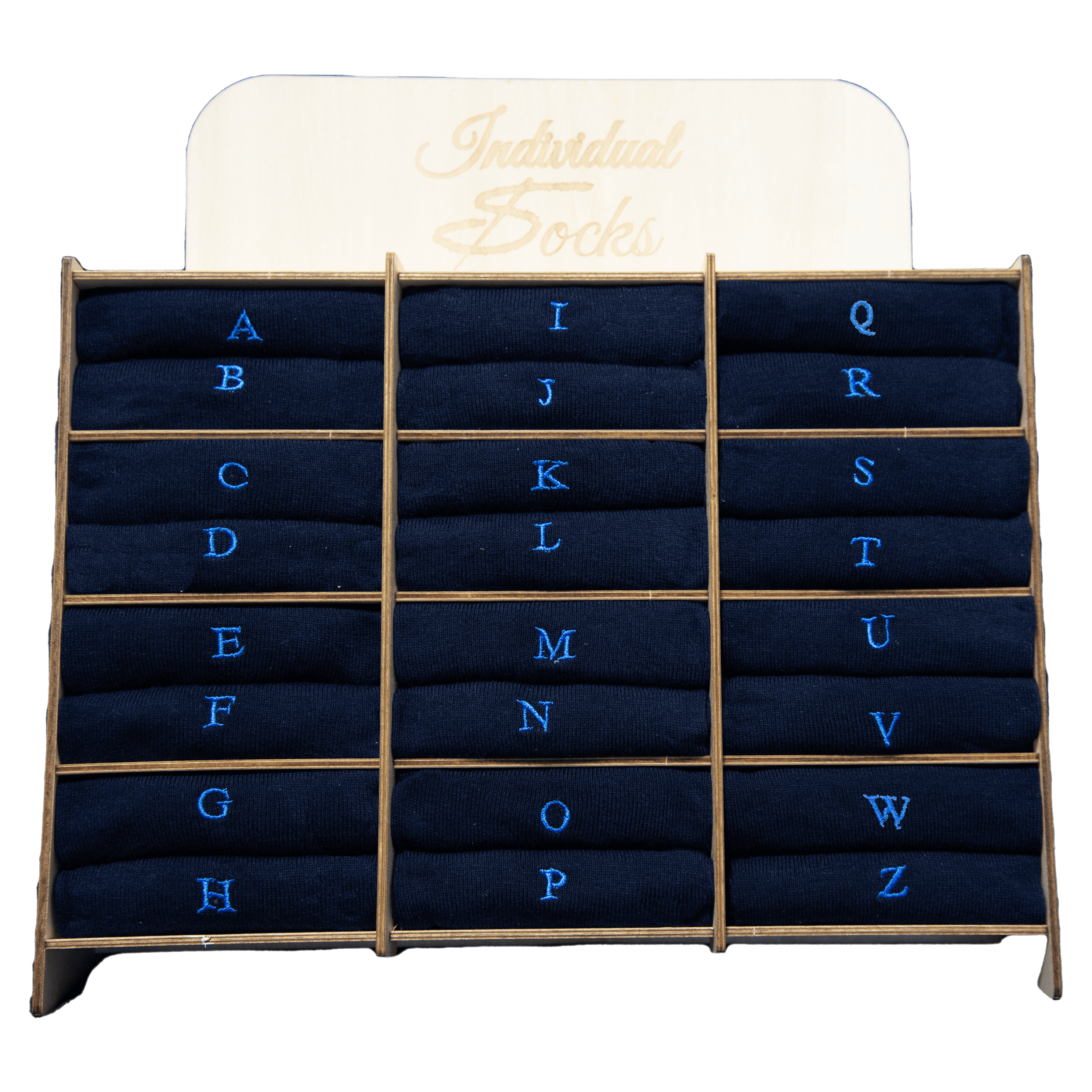 Men's Blue Socks with Royal Initials - Stretch Cotton - Size 40/45 - 133