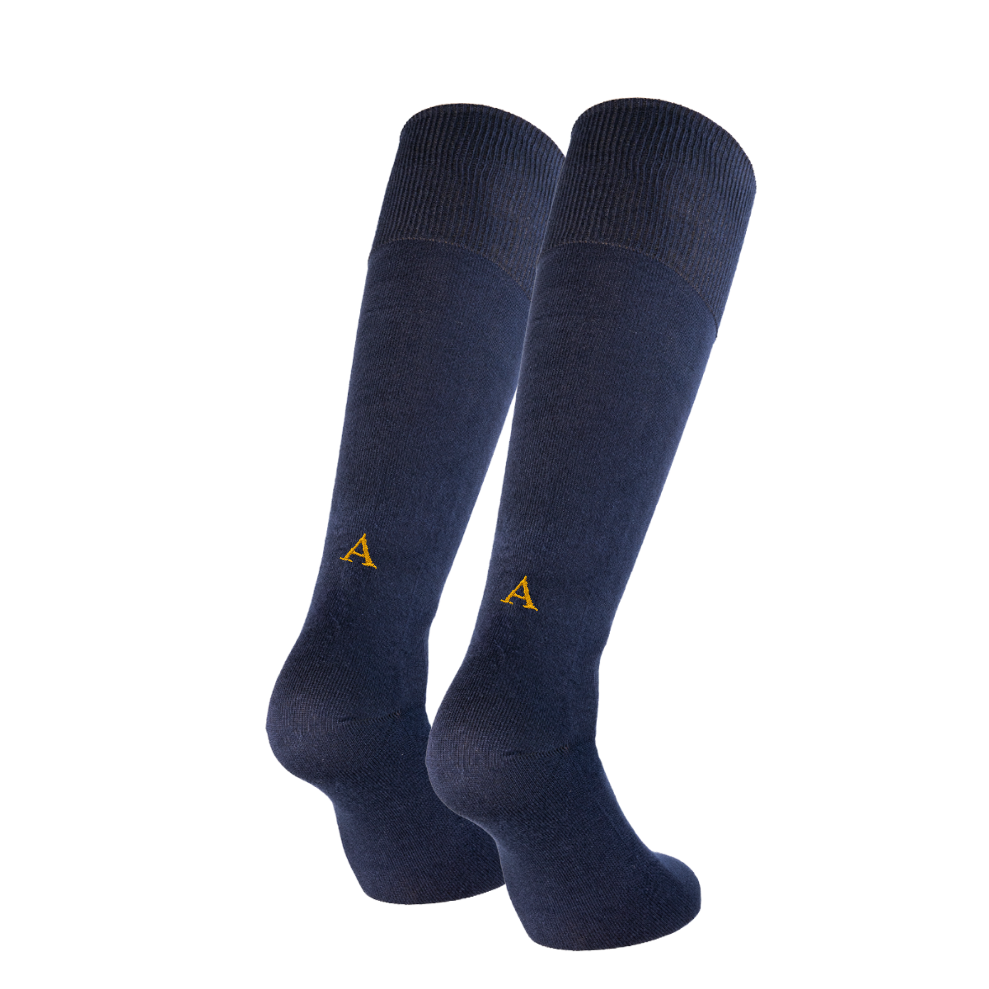 Calze Blu Uomo iniziali Senape - Cotone Stretch - Taglia 40/45 - 134  - ATTENZIONE!!! Se non trovi la tua lettera scegli "OTHER LETTERS" e scrivi le lettere che vuoi nelle note cliccando "AGGIUNGI NOTA" nel check out