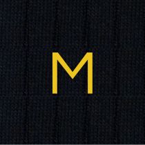 Blue Men's Socks with Mustard Initials - Filo di scozia Super light Stretch - Size 40/45 - 154