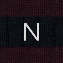Blue / Burgundy Striped Men's Socks - Stretch Cotton - Size 40/45 - 272