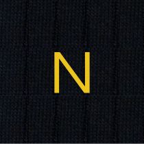 Blue Men's Socks with Mustard Initials - Filo di scozia Super light Stretch - Size 40/45 - 154