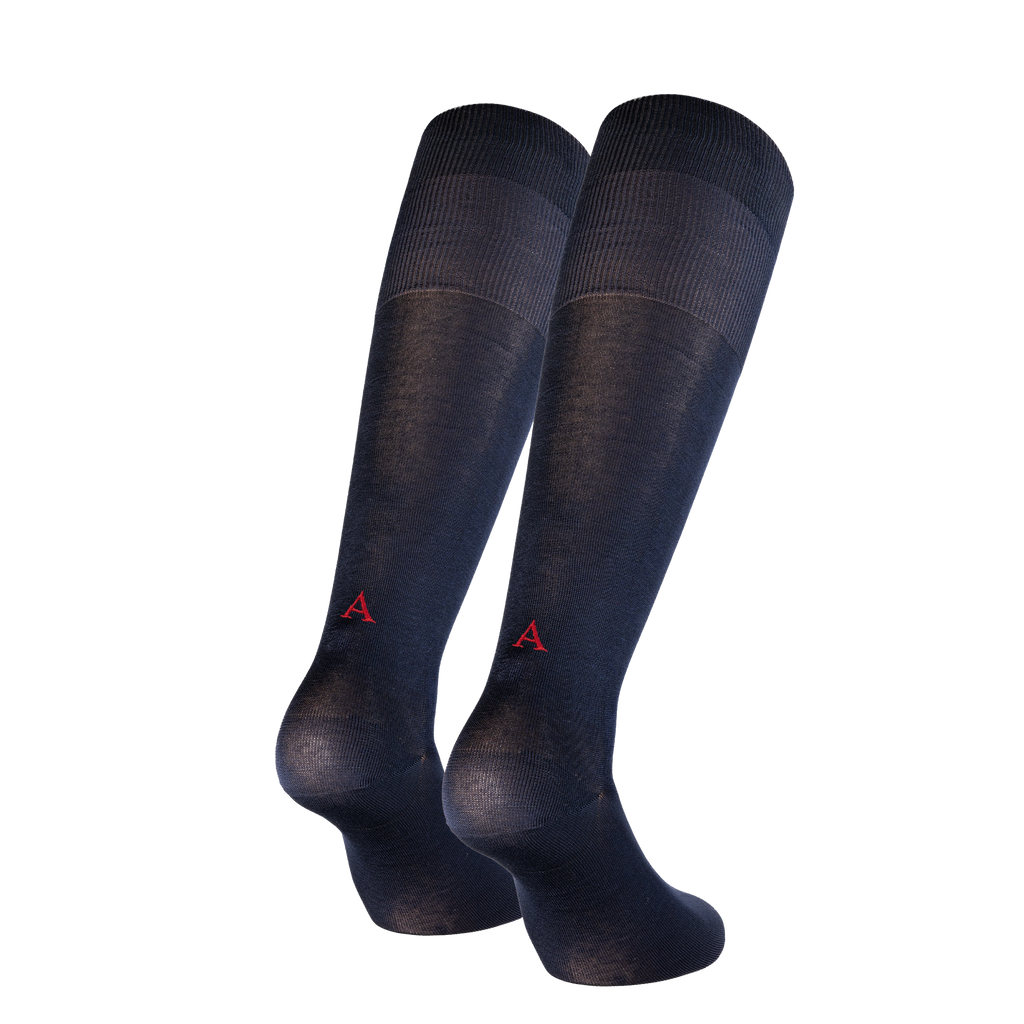 Men's Blue Socks with Red Initials - Stretch Cotton - Size 40/45 - 101