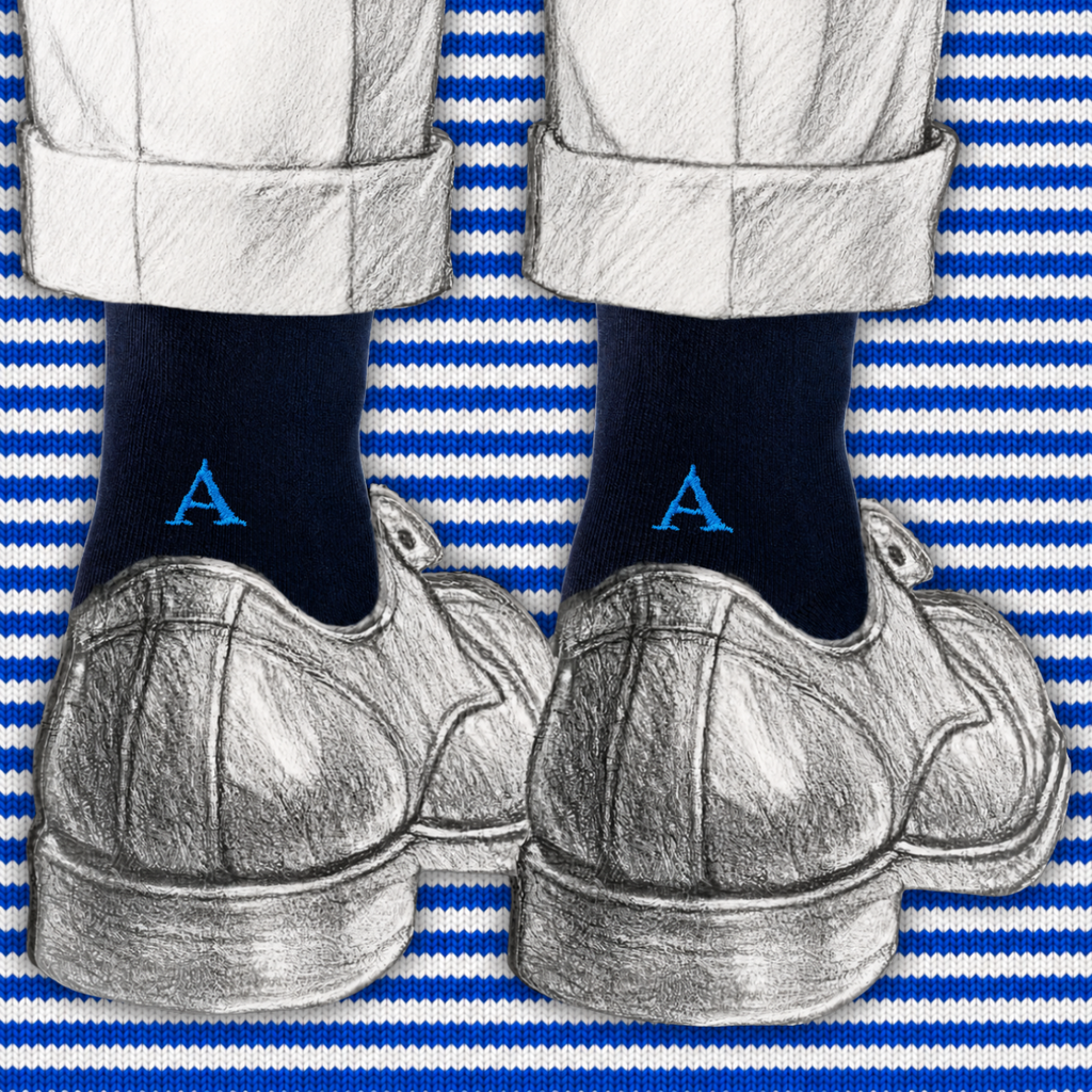 Calze Blu  Uomo iniziali Royal - Filo di Scozia Stretch - Taglia 40/45 - 153 - ATTENZIONE!!! Se non trovi la tua lettera scegli "OTHER LETTERS" e scrivi le lettere che vuoi nelle note cliccando "AGGIUNGI NOTA" nel check out .