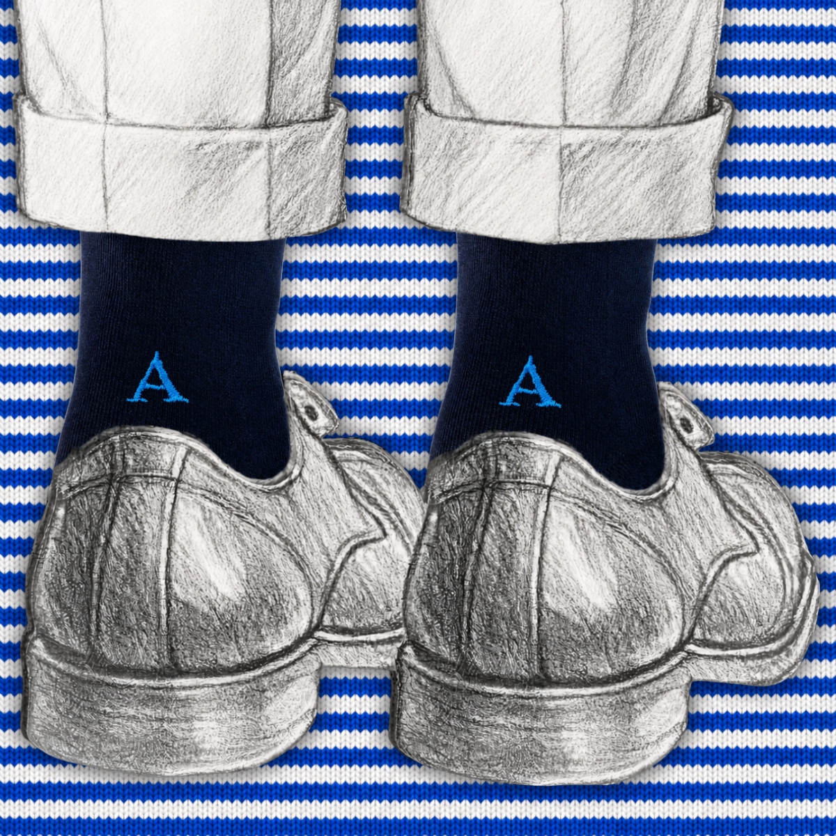 Calze Blu  Uomo iniziali Royal - Filo di Scozia Stretch - Taglia 40/45 - 153 - ATTENZIONE!!! Se non trovi la tua lettera scegli "OTHER LETTERS" e scrivi le lettere che vuoi nelle note cliccando "AGGIUNGI NOTA" nel check out .