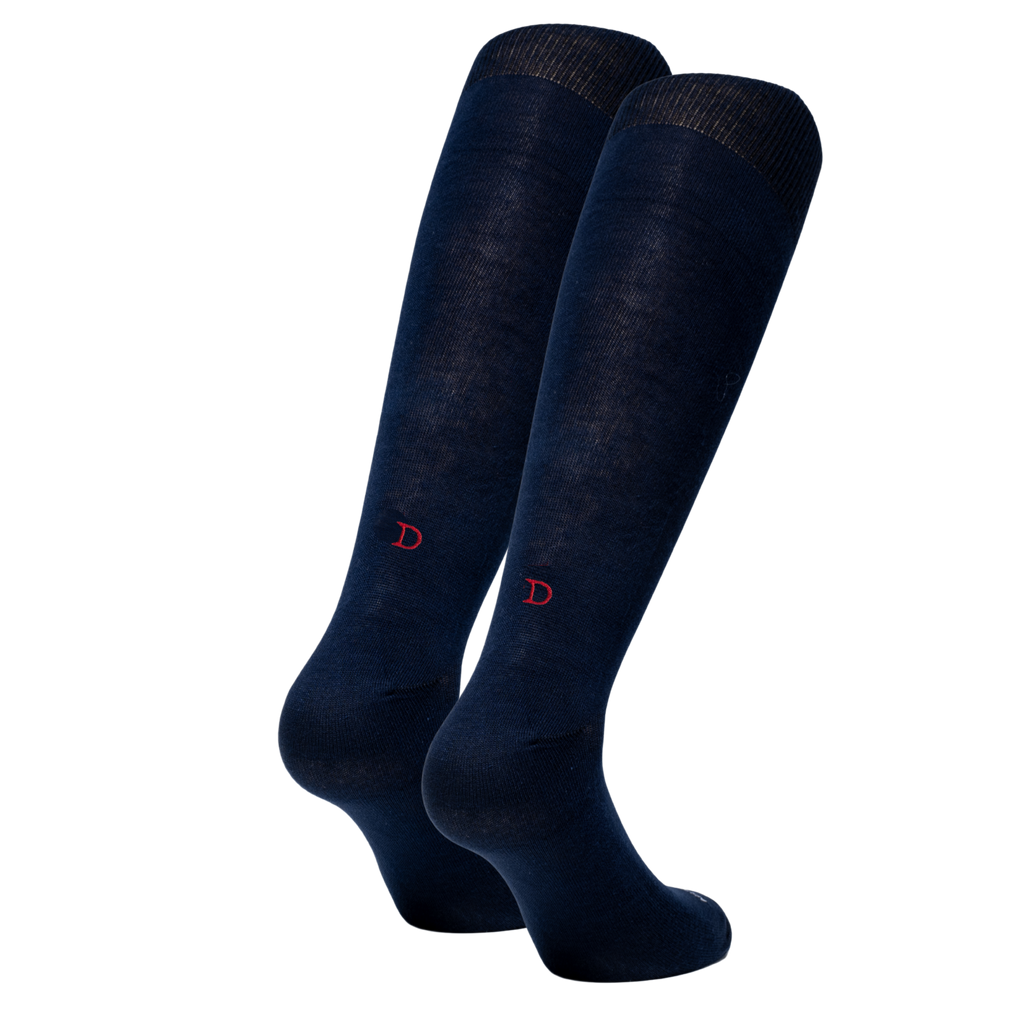 Calze Uomo Filo Scozia Stretch | Blu Iniziali Ricamate Bordeaux | Taglia 40/45 | Lunghezza Ginocchio