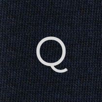 Men's Blue Socks with Grey Initials - Extra fine Cashmere Blend - Size 43/45 - 172