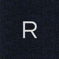 Men's Blue Socks with Grey Initials - Extra fine Cashmere Blend - Size 43/45 - 172