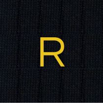 Blue Men's Socks with Mustard Initials - Filo di scozia Super light Stretch - Size 40/45 - 154