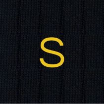 Blue Men's Socks with Mustard Initials - Filo di scozia Super light Stretch - Size 40/45 - 154