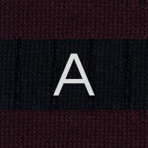 Blue / Burgundy Striped Men's Socks - Stretch Cotton - Size 40/45 - 272