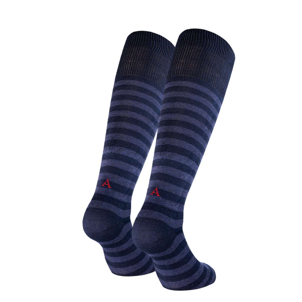 Men's Blue Socks with Red Initials - Stretch Cotton - Size 40/45 - 101
