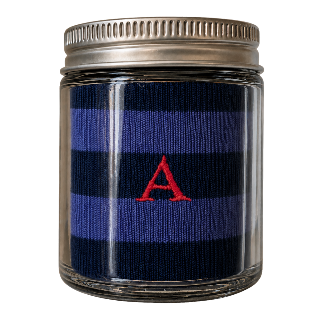 Men's Blue Socks with Red Initials - Stretch Cotton - Size 40/45 - 101