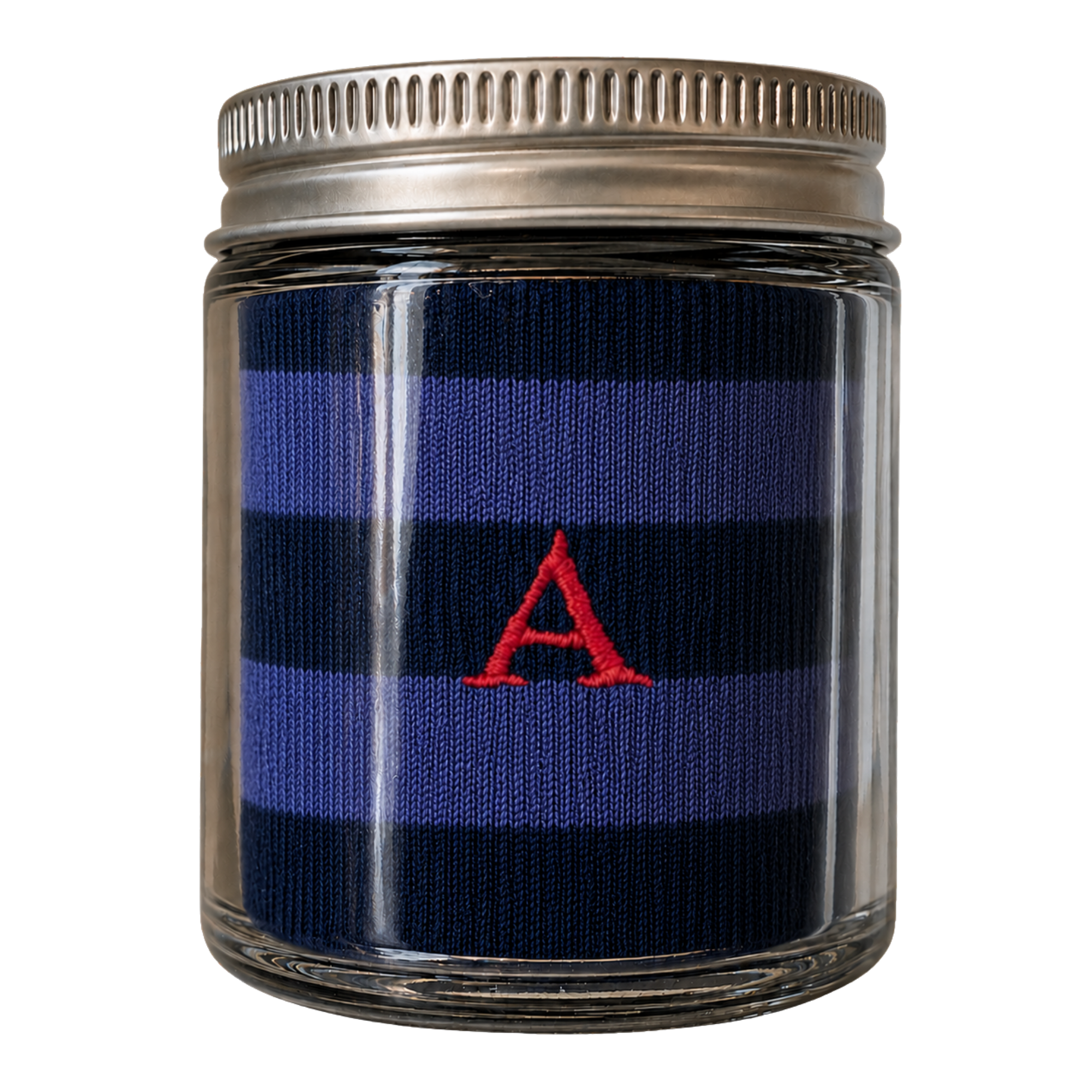 Blaue Herrensocken mit roten Initialen – Stretch-Baumwolle – Größe 40/45 – 101