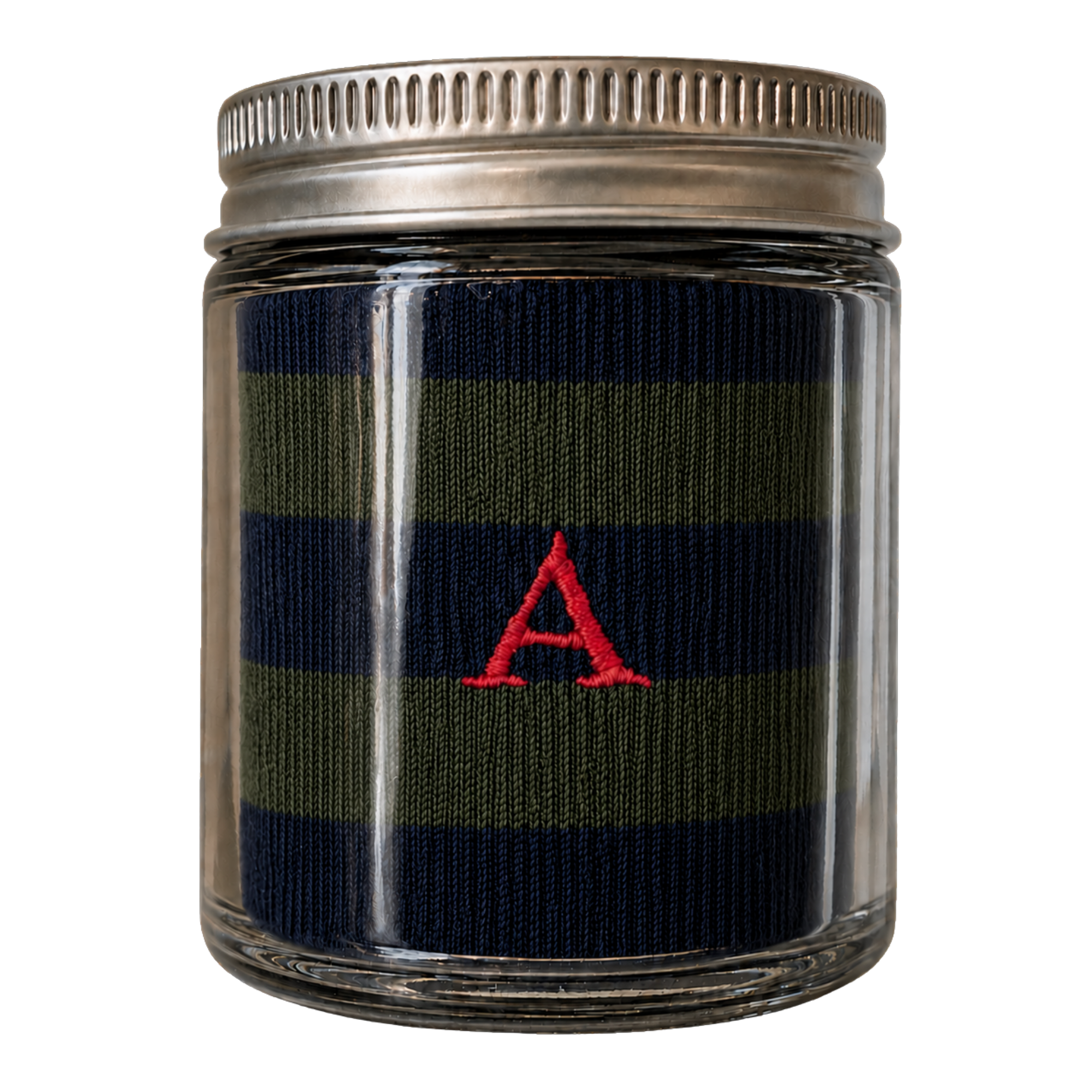 Blaue Herrensocken mit roten Initialen – Stretch-Baumwolle – Größe 40/45 – 101