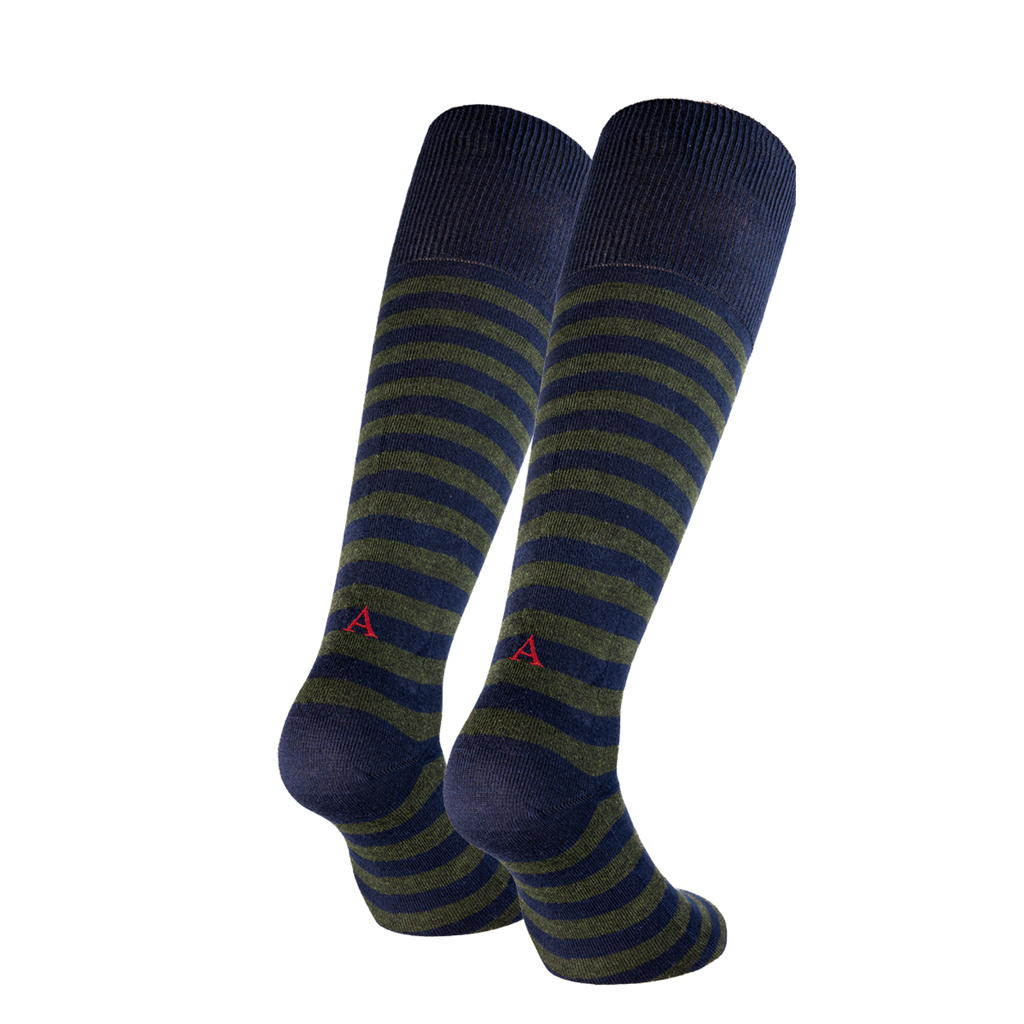 Men's Blue Socks with Red Initials - Stretch Cotton - Size 40/45 - 101