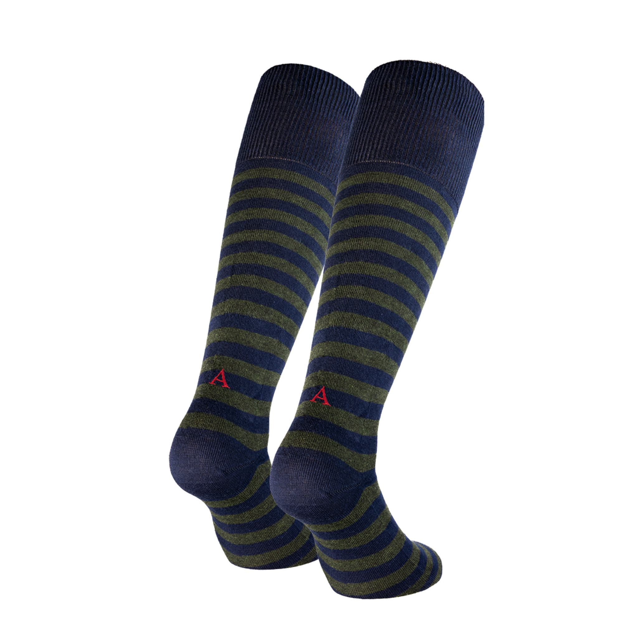 Blaue Herrensocken mit roten Initialen – Stretch-Baumwolle – Größe 40/45 – 101