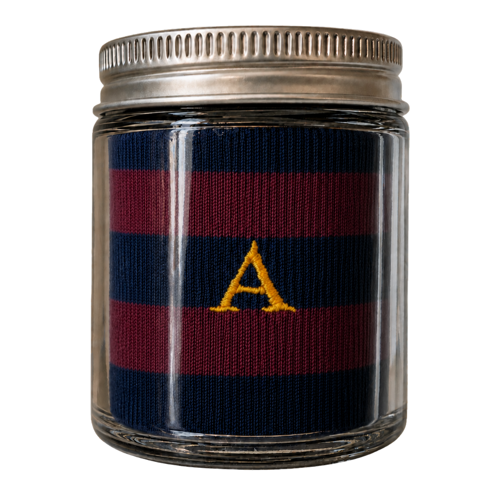Men's Blue Socks with Red Initials - Stretch Cotton - Size 40/45 - 101