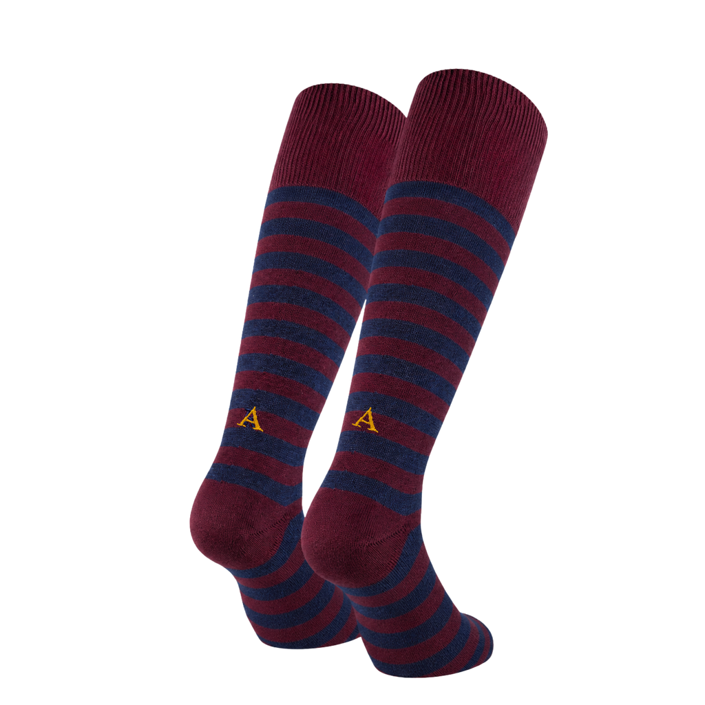 Men's Blue Socks with Red Initials - Stretch Cotton - Size 40/45 - 101