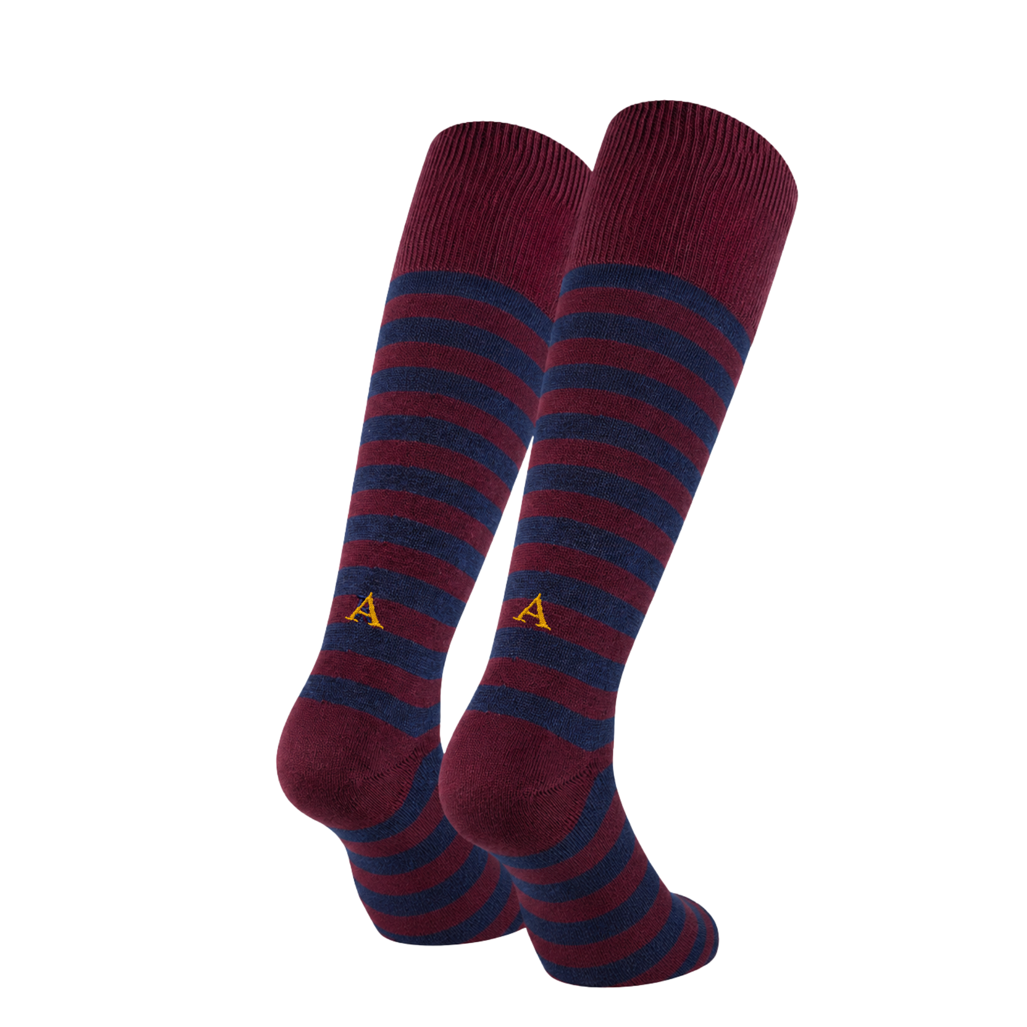 Blaue Herrensocken mit roten Initialen – Stretch-Baumwolle – Größe 40/45 – 101