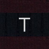 Blue / Burgundy Striped Men's Socks - Stretch Cotton - Size 40/45 - 272
