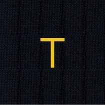 Blue Men's Socks with Mustard Initials - Filo di scozia Super light Stretch - Size 40/45 - 154