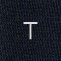 Men's Blue Socks with Grey Initials - Extra fine Cashmere Blend - Size 43/45 - 172