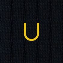Blue Men's Socks with Mustard Initials - Filo di scozia Super light Stretch - Size 40/45 - 154