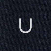 Men's Blue Socks with Grey Initials - Extra fine Cashmere Blend - Size 43/45 - 172