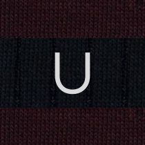 Blue / Burgundy Striped Men's Socks - Stretch Cotton - Size 40/45 - 272