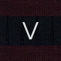 Blue / Burgundy Striped Men's Socks - Stretch Cotton - Size 40/45 - 272