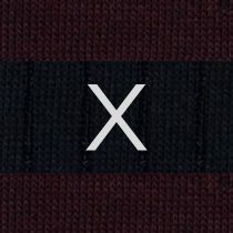 Blue / Burgundy Striped Men's Socks - Stretch Cotton - Size 40/45 - 272