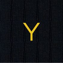 Blue Men's Socks with Mustard Initials - Filo di scozia Super light Stretch - Size 40/45 - 154