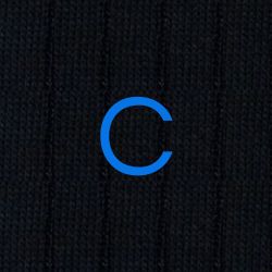 Men's Blue Socks with Grey Initials - Extra fine Cashmere Blend - Size 43/45 - 172
