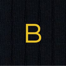 Blue Men's Socks with Mustard Initials - Filo di scozia Super light Stretch - Size 40/45 - 154