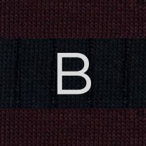 Blue / Burgundy Striped Men's Socks - Stretch Cotton - Size 40/45 - 272