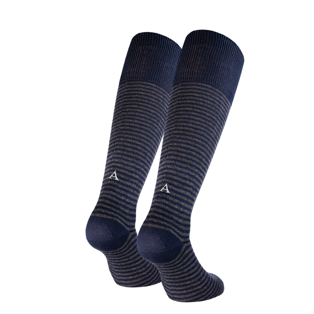 Men's Blue Socks with Red Initials - Stretch Cotton - Size 40/45 - 101