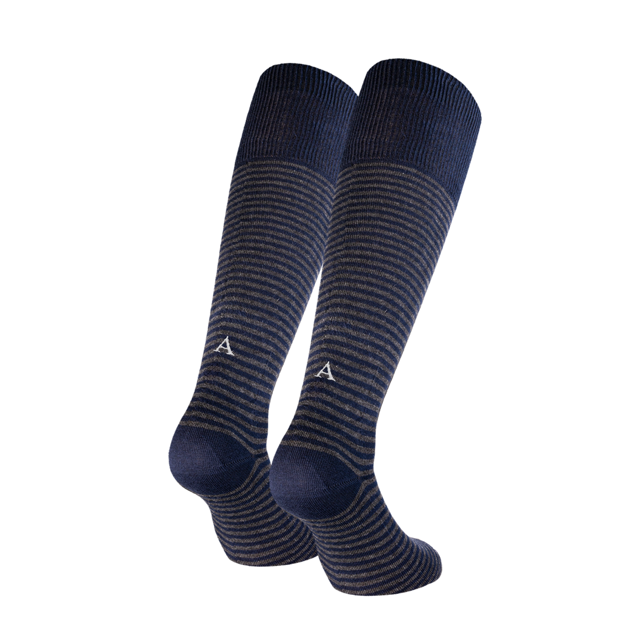 Blaue Herrensocken mit roten Initialen – Stretch-Baumwolle – Größe 40/45 – 101
