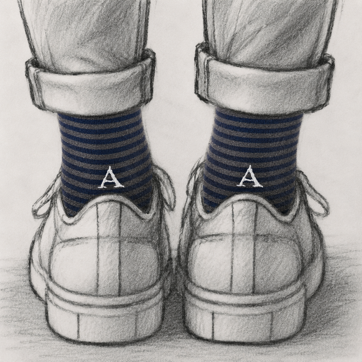 Blaue Herrensocken mit roten Initialen – Stretch-Baumwolle – Größe 40/45 – 101