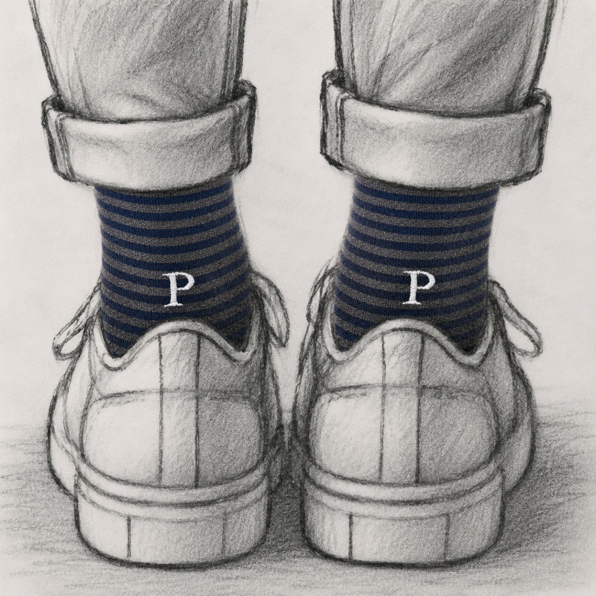 Blaue Herrensocken mit roten Initialen – Stretch-Baumwolle – Größe 40/45 – 101
