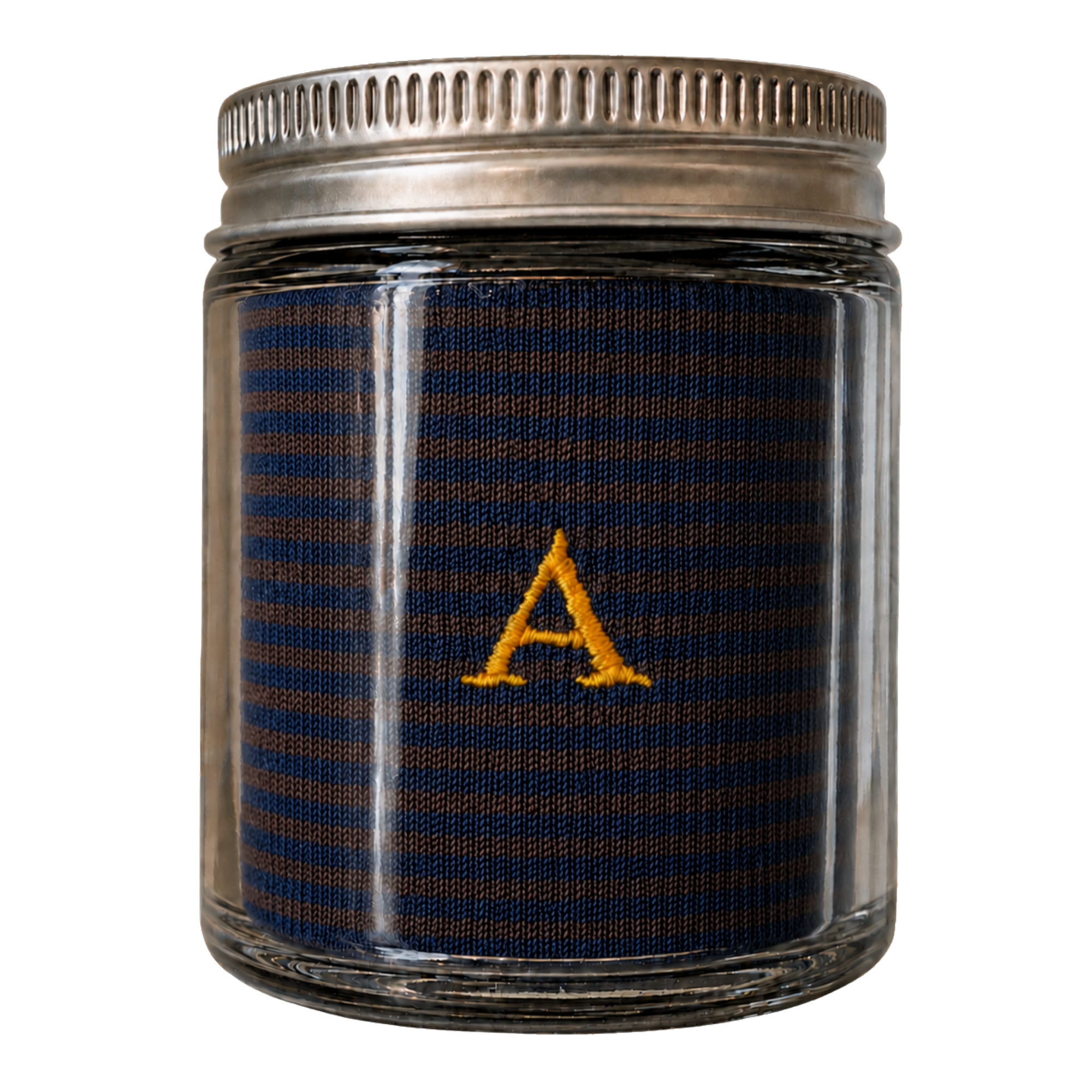 Blaue Herrensocken mit roten Initialen – Stretch-Baumwolle – Größe 40/45 – 101